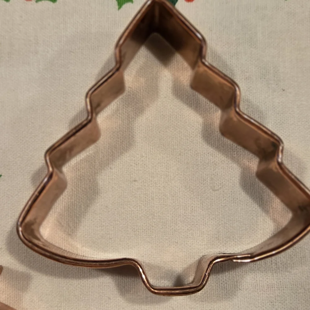 Lot of 6 Copper Cookie Cutters Christmas Tree Star Gingerbread Snowman
